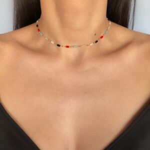 «PARTY TIME» Trendi Jewellery Glass Choker Necklace - Image 2