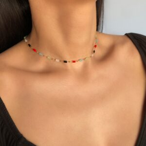 «PARTY TIME» Trendi Jewellery Glass Choker Necklace - Image 3