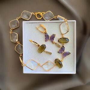 «AZURE» Semi-Fine Necklace & Earrings Jewellery Set⠀ - Image 3