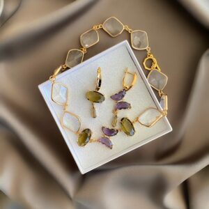 «AZURE» Semi-Fine Necklace & Earrings Jewellery Set⠀ - Image 4