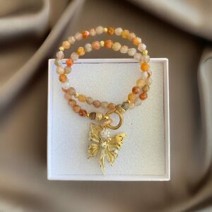 «DRIADA» Semi-Fine Natural Stone Luxury Necklace & Pendant With Swarovski Crystals - Image 2