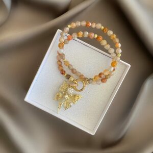 «DRIADA» Semi-Fine Natural Stone Luxury Necklace & Pendant With Swarovski Crystals - Image 3