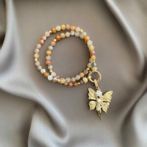 «DRIADA» Semi-Fine Natural Stone Luxury Necklace & Pendant With Swarovski Crystals - Image 5