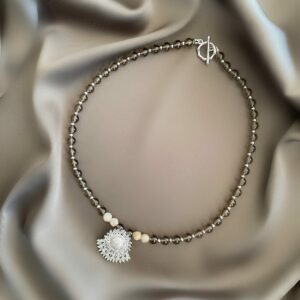 «BIEN» Semi-Fine Luxury Natural Stone Necklace With Swarovski Crystal Pendant - Image 2