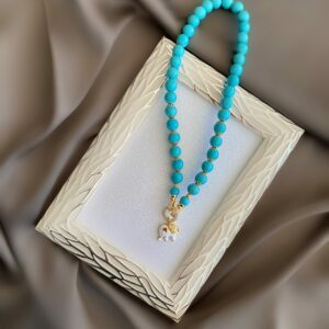 «GOA» Semi-Fine Natural Howlite Stone Necklace & Trendy Pendant - Image 4