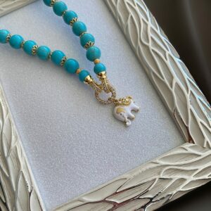 «GOA» Semi-Fine Natural Howlite Stone Necklace & Trendy Pendant - Image 5