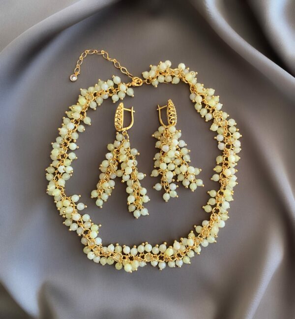«ROWAN BERRY» Luxury Natural Stone Necklace And Earrings Jewellery Set ⠀