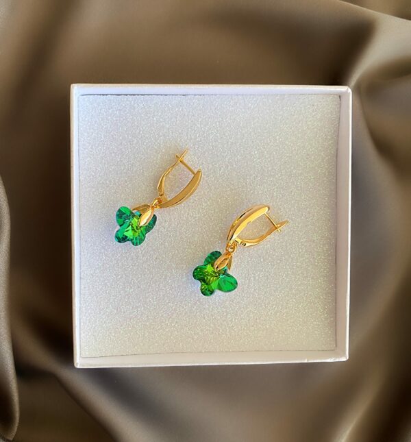 «GREENALDO» Earrings for Women With Crystals - English Lock