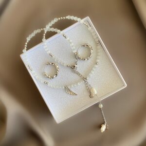 «MICHAELA» Luxury Natural Stone Choker - Necklace And Earrings Jewellery Set - Image 3