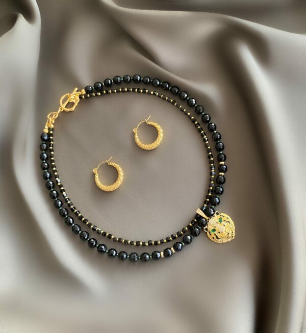 «FELICE» Semi-Fine Natural Stone Luxury Necklace And Earrings Jewellery Set