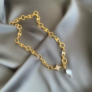 «SEONA» Semi-Fine Chain And Baroque Pearl Necklace - Image 5
