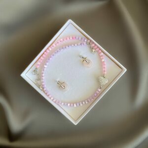 «I.N.L.O.V.E» Semi-Fine Natural Stone Necklace And Earrings Luxury Jewellery Set⠀ - Image 2