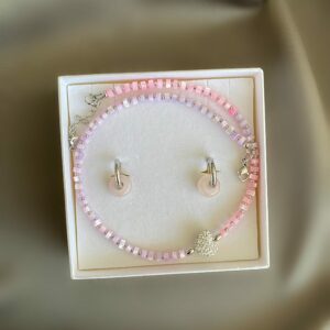 «I.N.L.O.V.E» Semi-Fine Natural Stone Necklace And Earrings Luxury Jewellery Set⠀ - Image 3