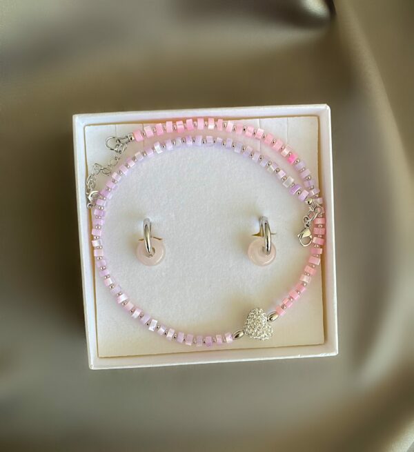 «I.N.L.O.V.E» Semi-Fine Natural Stone Necklace And Earrings Luxury Jewellery Set⠀