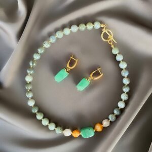 «MYSTY FOREST» Semi-Fine Natural Stone Necklace And Earrings Luxury Jewellery Set - Image 7