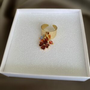 «CLEVERA» - Semi-Fine Sizeless Ring With Beautiful Clover Pendant - Image 3