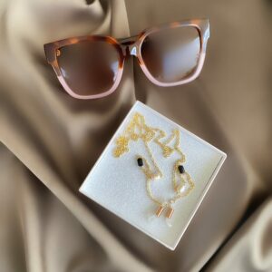 SONYA Sunglasses / Glasses Luxury Holding Chain with Hematite Crosses - Image 2