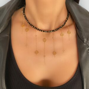 «BEAUX RÊVES» Semi-Fine Natural Stone Luxury Necklace And Earrings Jewellery Set.⠀ - Image 2