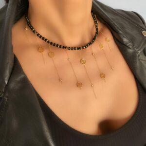«BEAUX RÊVES» Semi-Fine Natural Stone Luxury Necklace And Earrings Jewellery Set.⠀ - Image 3