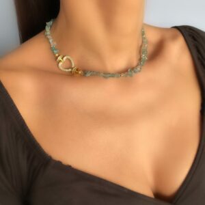 «ZIMA» Semi-Fine Luxury Natural Stone Necklace & Earrings Jewellery Set⠀ - Image 7