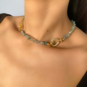 «ZIMA» Semi-Fine Luxury Natural Stone Necklace & Earrings Jewellery Set⠀ - Image 5