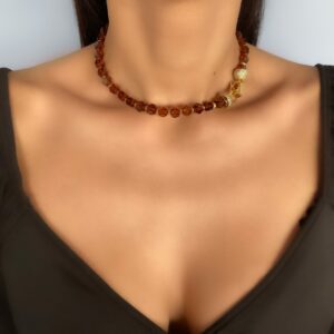 «SAMANTA» Semi-Fine Luxury Crystal Necklace - Gold Color - Image 4