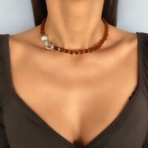 «SAMANTA» Semi-Fine Luxury Crystal Necklace - SIlver Color - Image 4