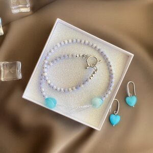 «AMINA» Semi-Fine Natural Stone Necklace & Earrings Jewellery Set⠀ - Image 4