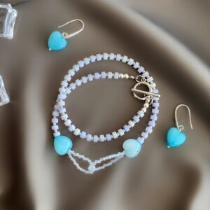 «AMINA» Semi-Fine Natural Stone Necklace & Earrings Jewellery Set⠀ - Image 7