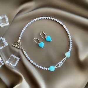 «AMINA» Semi-Fine Natural Stone Necklace & Earrings Jewellery Set⠀ - Image 8