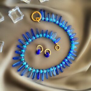 «PLATEA» Semi-Fine Necklace & Earrings Jewellery Set - Image 4