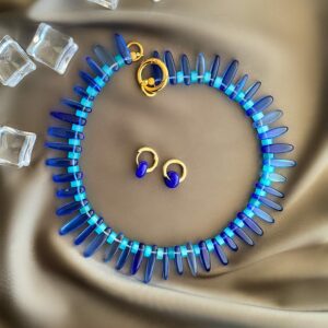 «PLATEA» Semi-Fine Necklace & Earrings Jewellery Set - Image 5