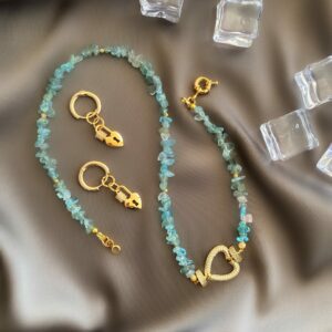 «ZIMA» Semi-Fine Luxury Natural Stone Necklace & Earrings Jewellery Set⠀ - Image 4