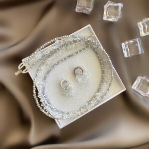 «ELSA» Semi-Fine Luxury Natural Stone Necklace & Earrings Jewellery Set⠀ - Image 2