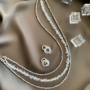 «ELSA» Semi-Fine Luxury Natural Stone Necklace & Earrings Jewellery Set⠀ - Image 5