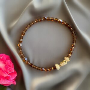 «SAMANTA» Semi-Fine Luxury Crystal Necklace - Gold Color - Image 6