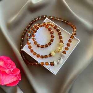 «SAMANTA» Semi-Fine Luxury Crystal Necklace - Gold Color - Image 10