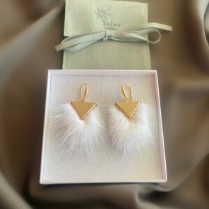 «À LA RUSSE» Semi-Fine Trendy Earrings With Fur - Hooks - Image 4
