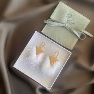 «À LA RUSSE» Semi-Fine Trendy Earrings With Fur - Hooks - Image 5
