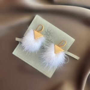 «À LA RUSSE» Semi-Fine Trendy Earrings With Fur - Hooks - Image 7