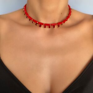 «SANGRIA» Fancy Jewellery Glass & Natural Stone Choker-Necklace⠀ - Image 7