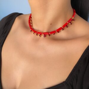 «SANGRIA» Fancy Jewellery Glass & Natural Stone Choker-Necklace⠀ - Image 8