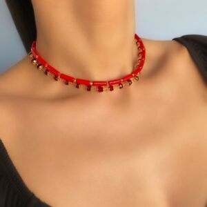 «SANGRIA» Fancy Jewellery Glass & Natural Stone Choker-Necklace⠀ - Image 6