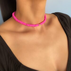 «ROSY ROSE» Trendy Resin Necklace-Choker & Earrings Jewellery Set - Image 3