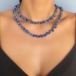 «LAZULI» Semi-Fine Natural Stone Luxury Necklace & Earrings Jewellery Set⠀ - Image 2