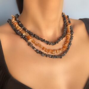 «HELEN» Semi-Fine Natural Stone Luxury Necklace & Earrings Jewellery Set⠀ - Image 7