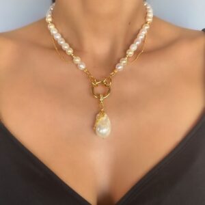 «BALLERINE» Luxury Necklace With Baroque Pearls & Earrings Jewellery Set⠀ - Image 2