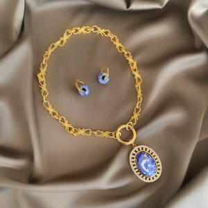 «GZHEL» Semi-Fine Big Chain Necklace And Earrings Luxury Jewellery Set - Image 2