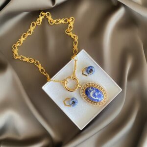 «GZHEL» Semi-Fine Big Chain Necklace And Earrings Luxury Jewellery Set - Image 3