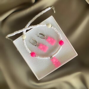 «SUGAR GUMMY» Trendy Resin Necklace-Choker And Earrings Jewellery Set⠀ - Image 2